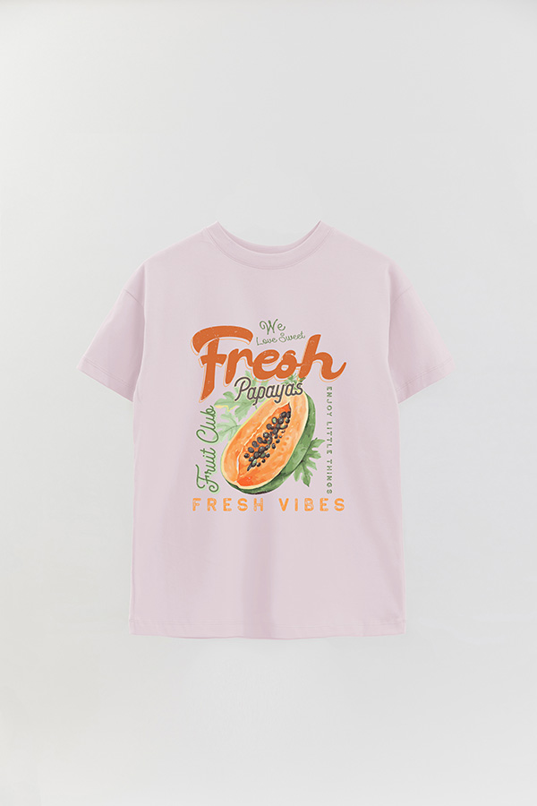 REMERA OVER ESTAMPADA PAPAYA