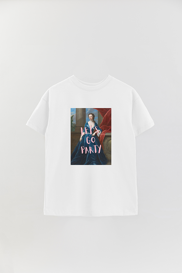 REMERA OVER ESTAMPADA ART COLLECTION 5 LET'S GO PARTY