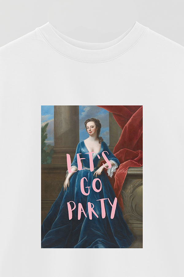 REMERA OVER ESTAMPADA ART COLLECTION 5 LET'S GO PARTY