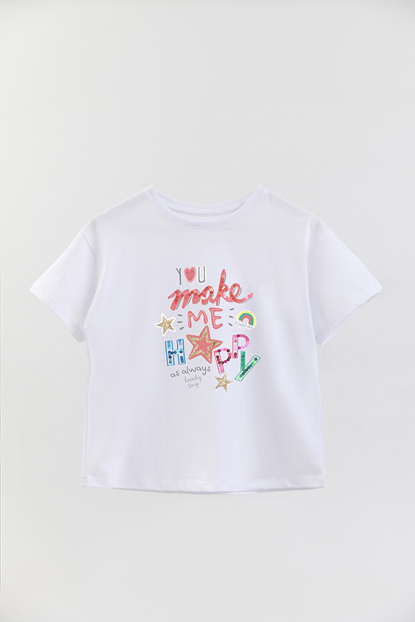 REMERA GIRL OVER YOU MAKE ME HAPPY