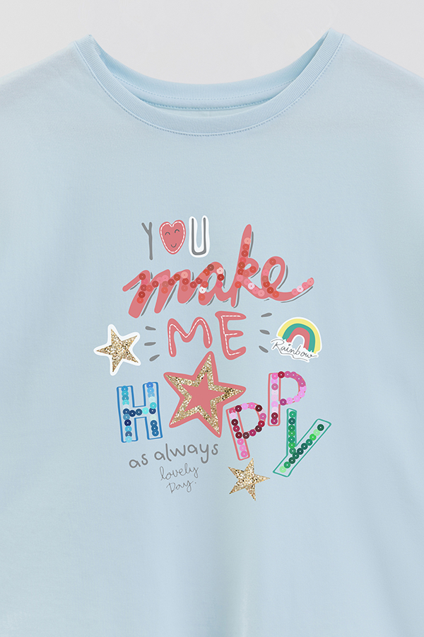 REMERA GIRL OVER YOU MAKE ME HAPPY