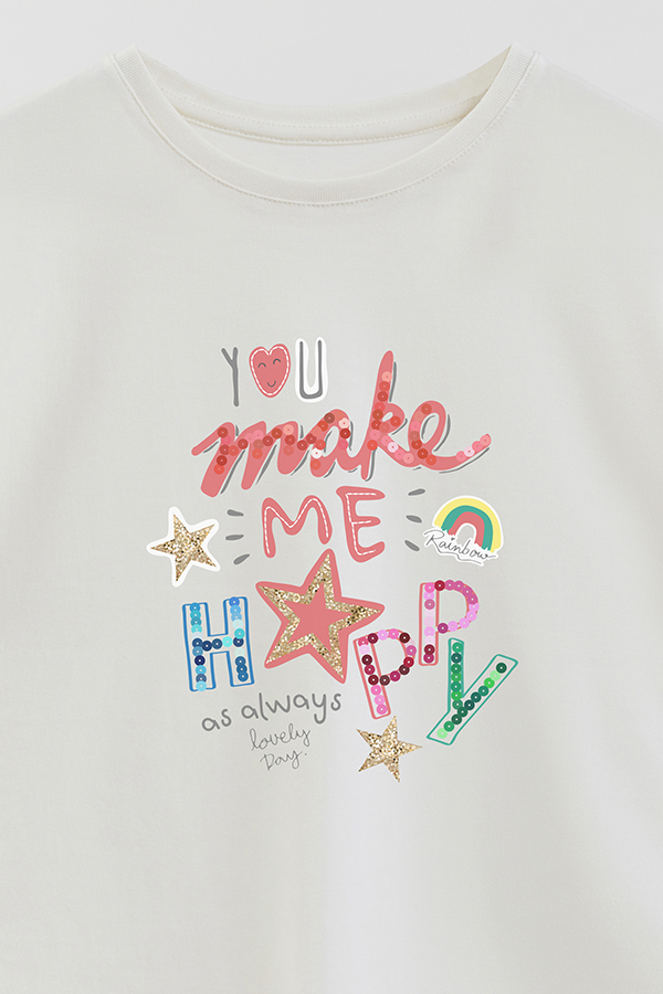 REMERA GIRL OVER YOU MAKE ME HAPPY