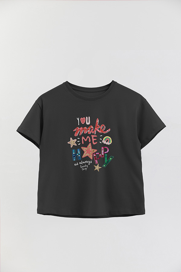 REMERA GIRL OVER YOU MAKE ME HAPPY