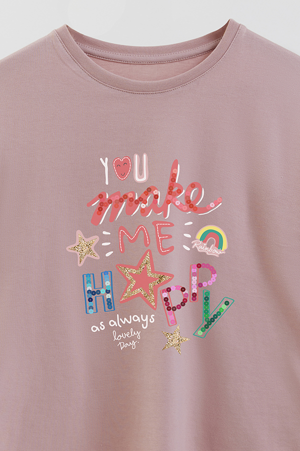 REMERA GIRL OVER YOU MAKE ME HAPPY