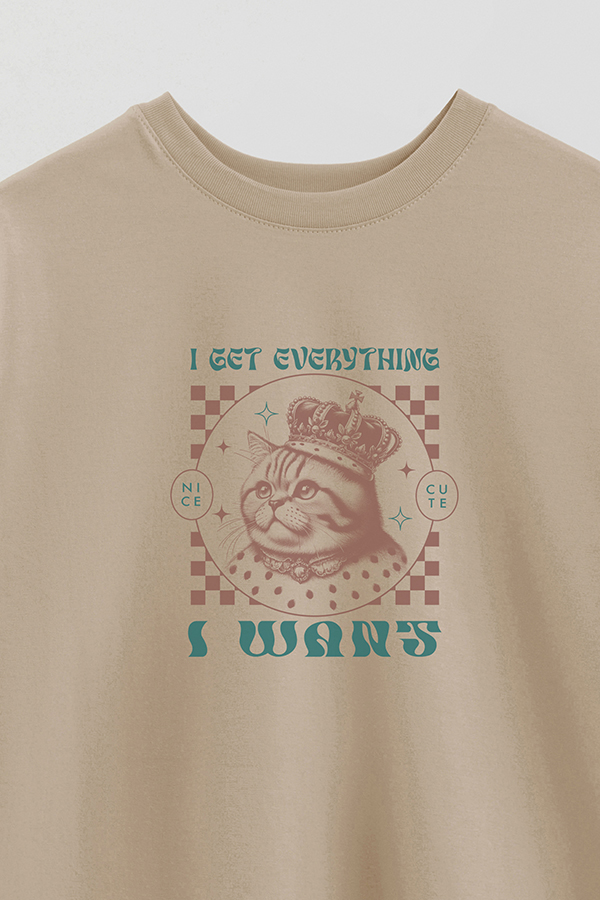 REMERA OVER ESTAMPADA CAT KING CAT