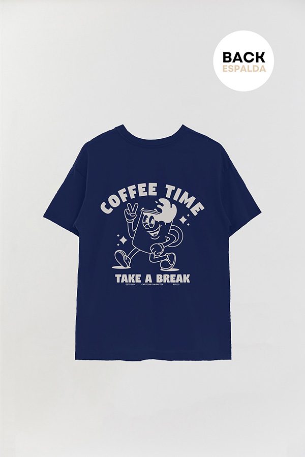 REMERA OVER FB CARTOON COFFEE TIME