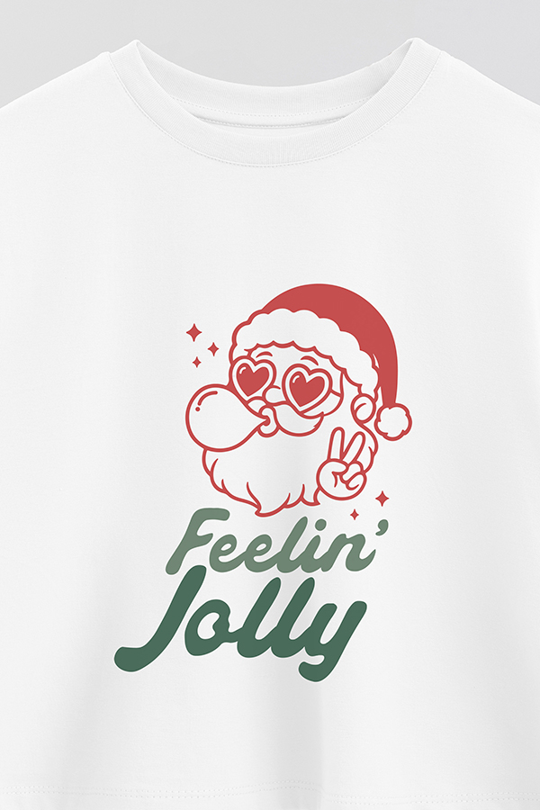 REMERA CROP ESTAMPADA FEELIN JOLLY