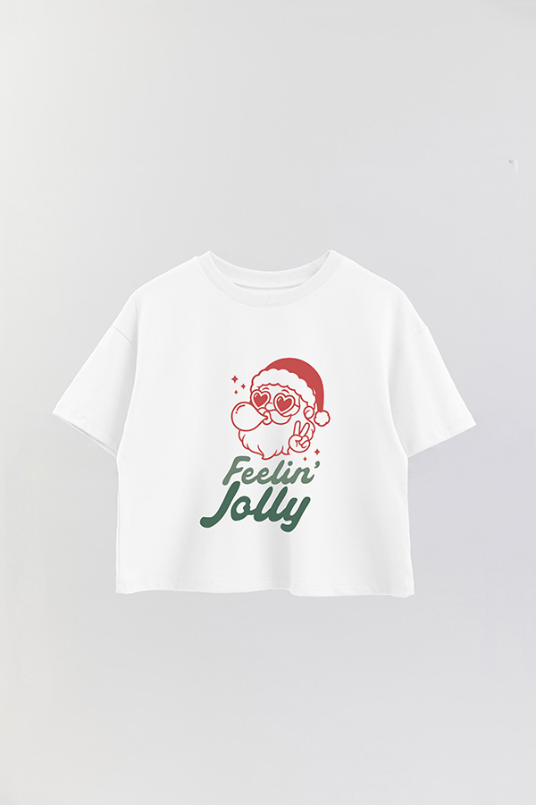REMERA CROP ESTAMPADA FEELIN JOLLY