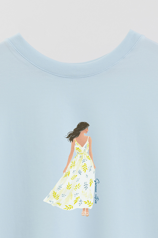 REMERA CROP ESTAMPADA COASTAL SERENE CITRUS