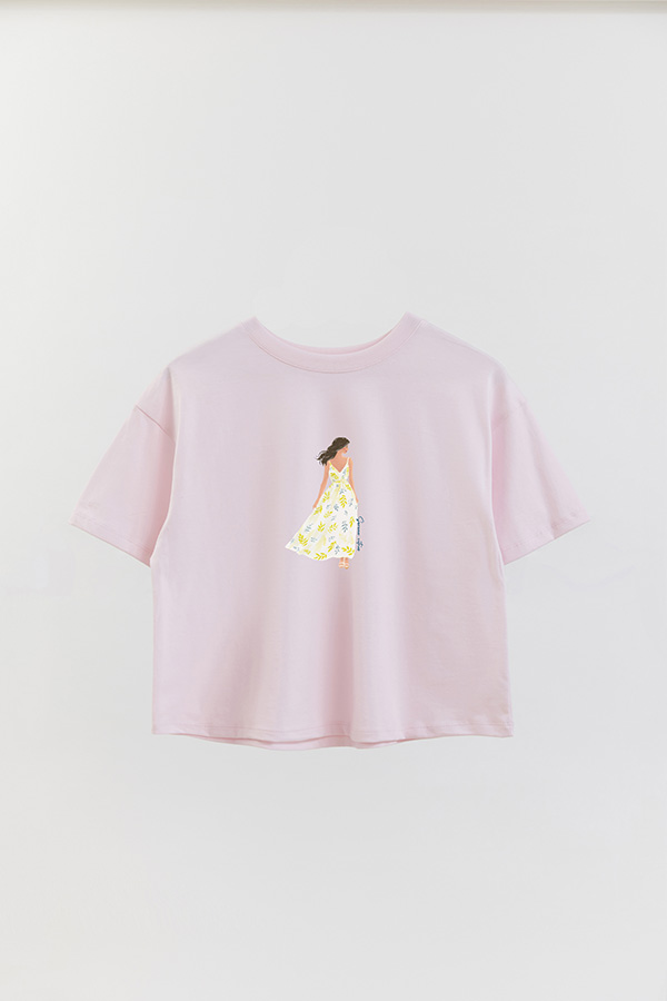 REMERA CROP ESTAMPADA COASTAL SERENE CITRUS