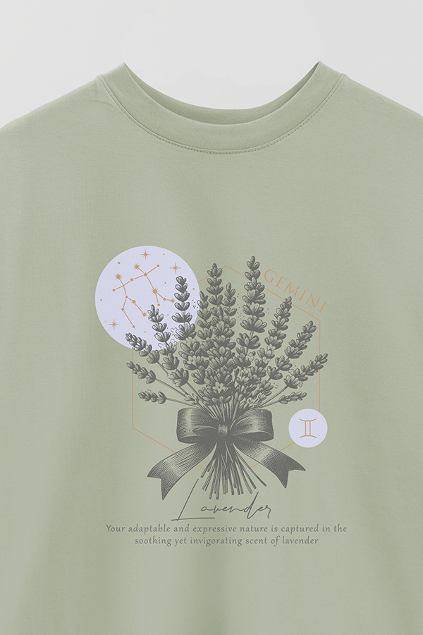 REMERA OVER ESTAMPADA ZODIAC GEMINI