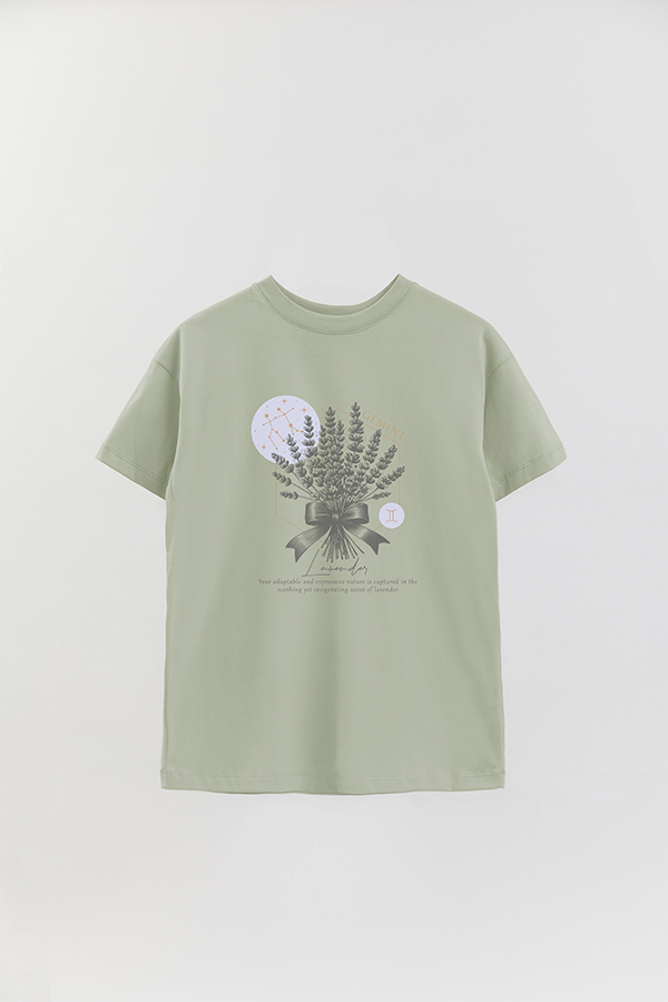REMERA OVER ESTAMPADA ZODIAC GEMINI