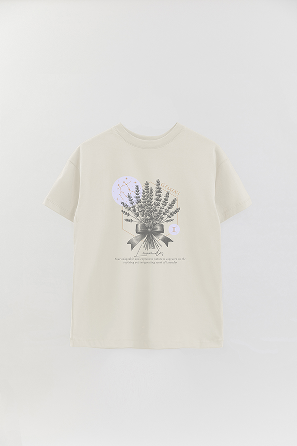REMERA OVER ESTAMPADA ZODIAC GEMINI