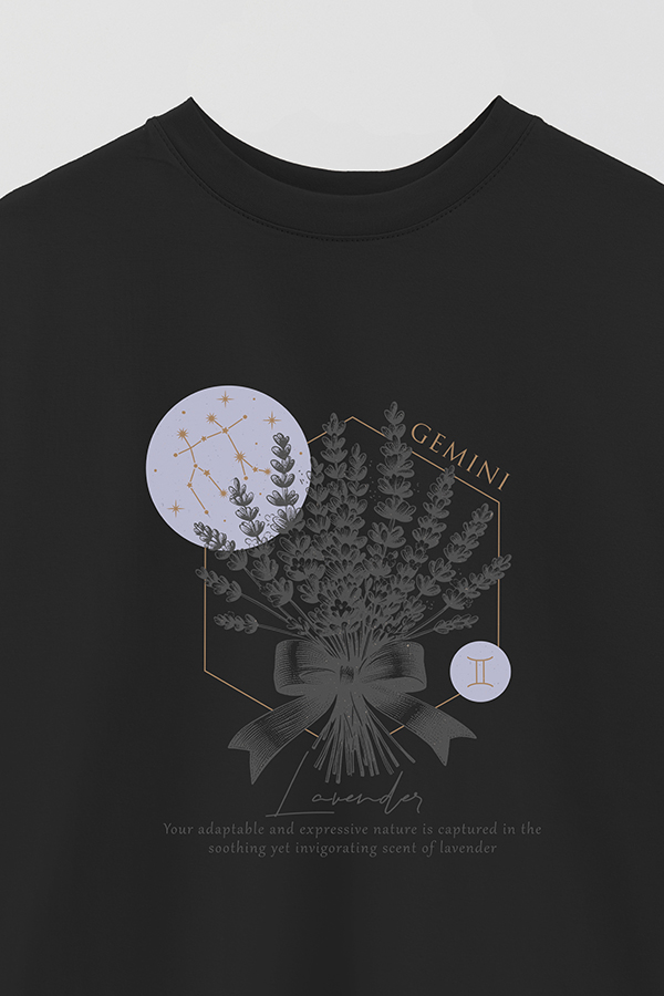REMERA OVER ESTAMPADA ZODIAC GEMINI