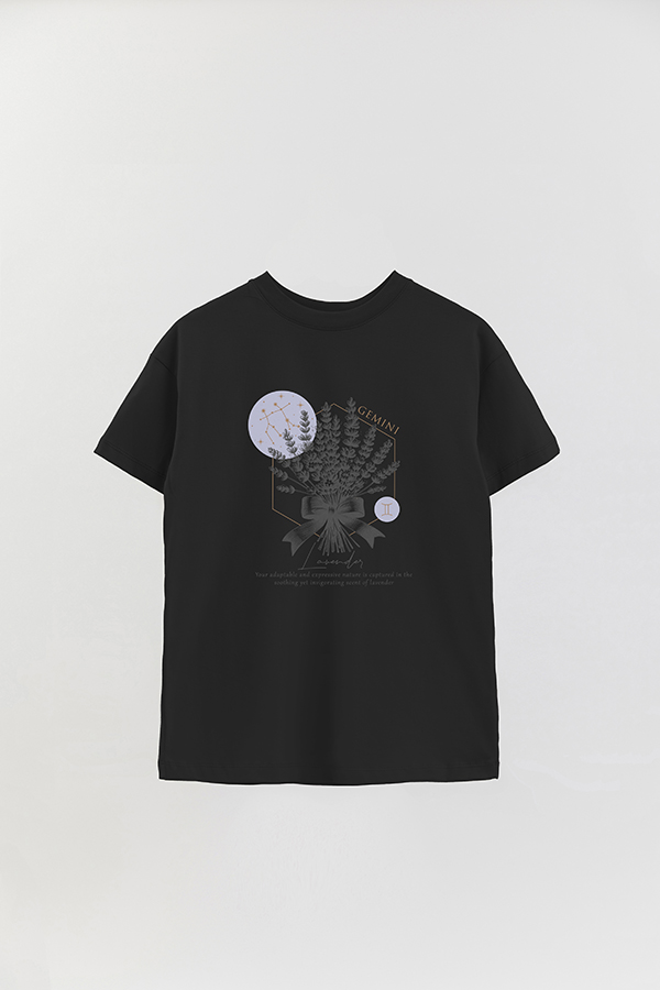REMERA OVER ESTAMPADA ZODIAC GEMINI