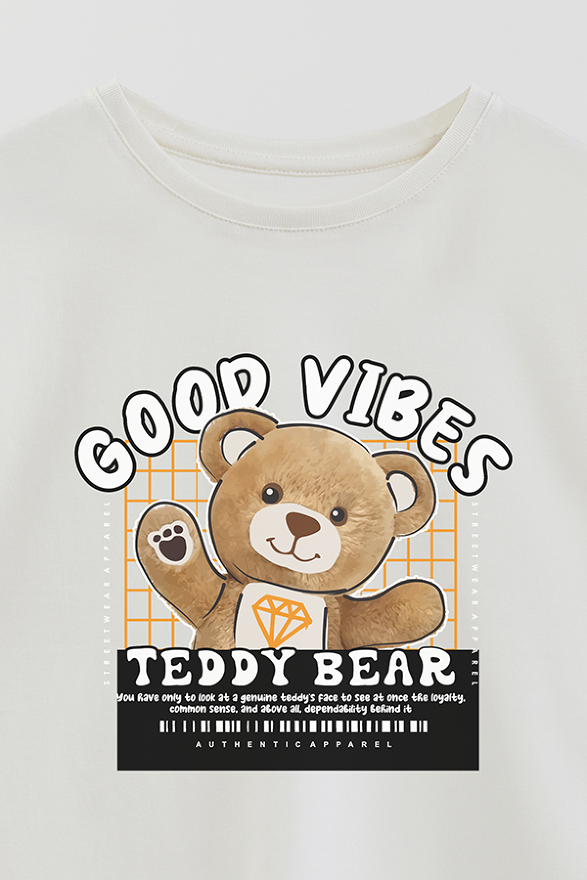 REMERA BOY OVER TEDDY GOOD VIBES