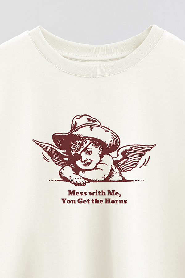 REMERA CROP ESTAMPADA COWGIRL WILD WEST ANGEL