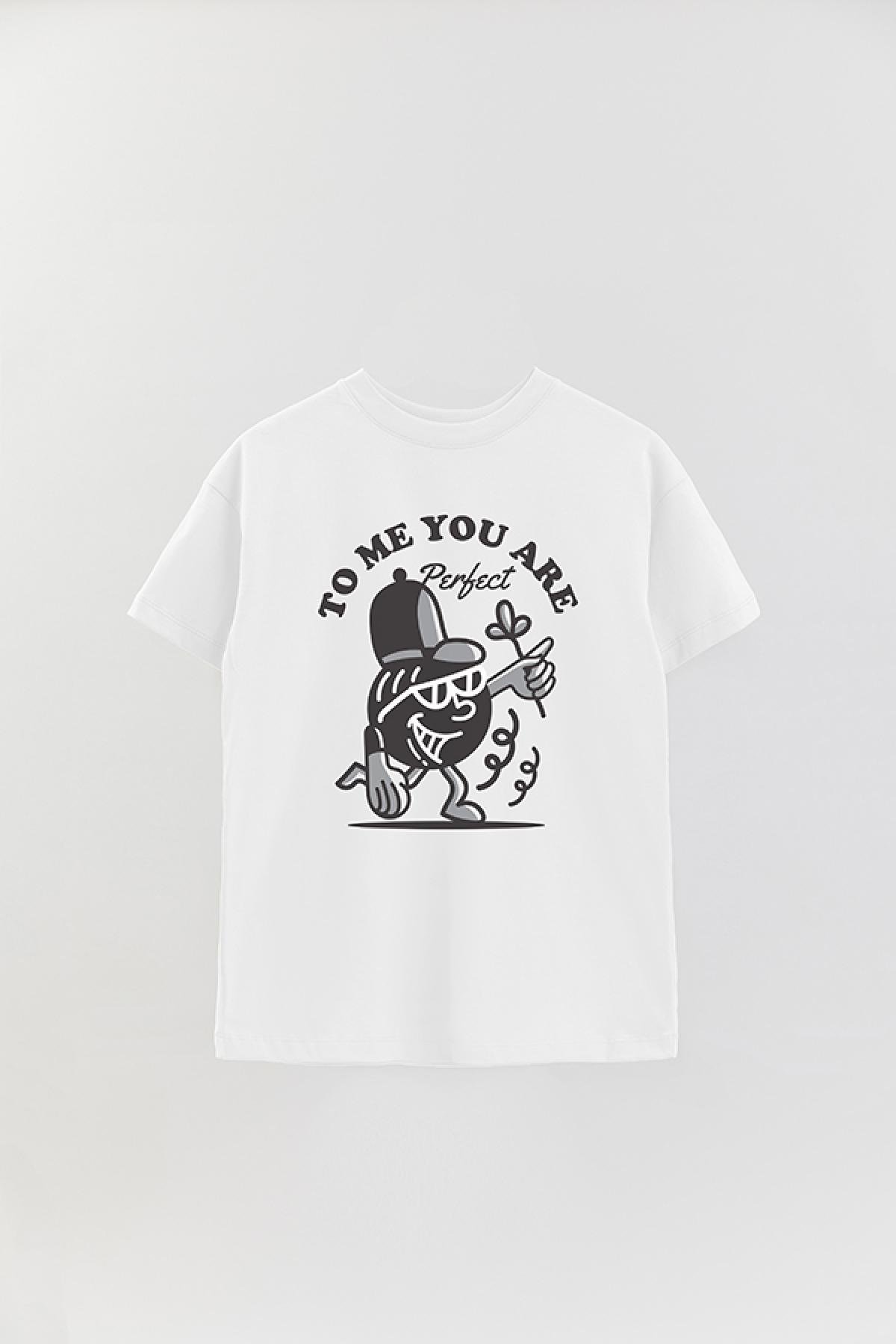 REMERA OVER ESTAMPADA GR TO ME YOU ARE PERFECT