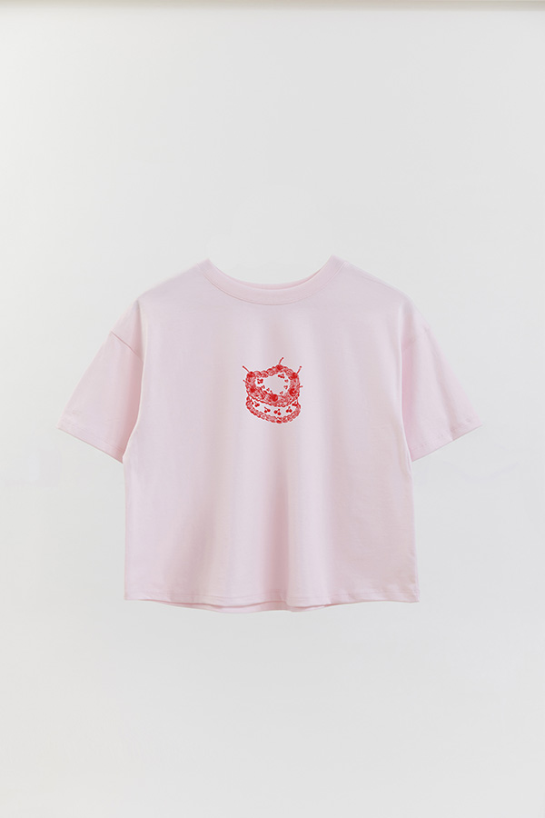 REMERA CROP ESTAMPADA VALENTINE CAKE