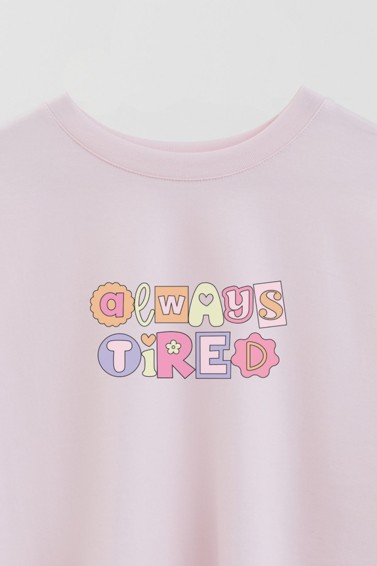REMERA CROP ESTAMPADA CV4 ALWAYS TIRED