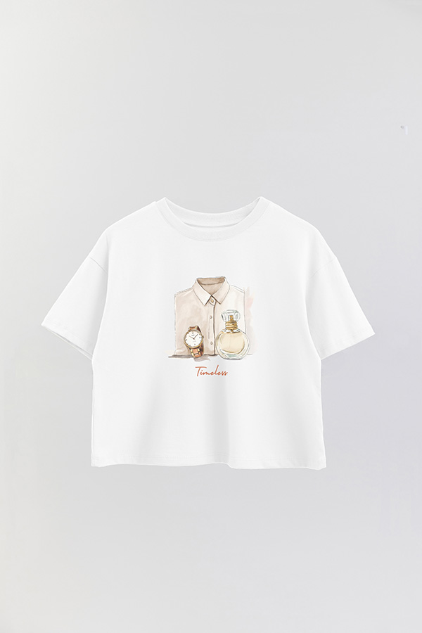 REMERA CROP ESTAMPADA COASTAL TIMELESS
