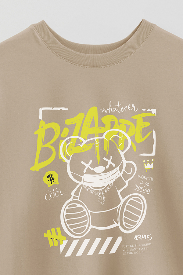 REMERA OVER ESTAMPADA UNISEX TEDDY BIZARRE