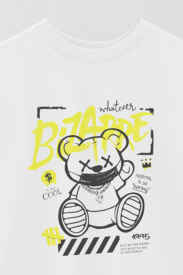 REMERA OVER ESTAMPADA UNISEX TEDDY BIZARRE
