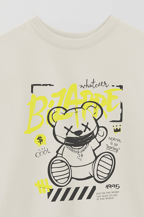 REMERA OVER ESTAMPADA UNISEX TEDDY BIZARRE