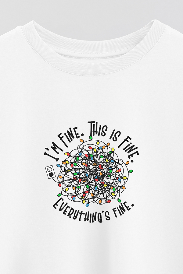 REMERA CROP ESTAMPADA XMAS BULB I'M FINE