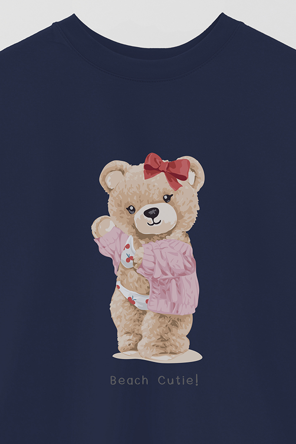 REMERA OVER ESTAMPADA UNISEX TEDDY BEACH CUTIE