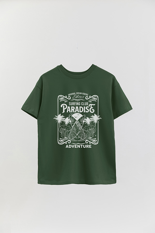 REMERA OVER ESTAMPADA SURFING CLUB PARADISE