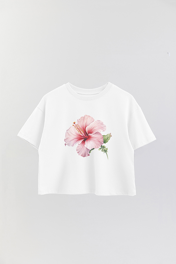 REMERA CROP ESTAMPADA HIBISCUS 2