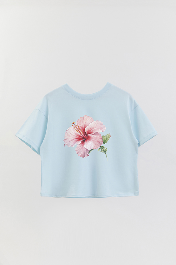 REMERA CROP ESTAMPADA HIBISCUS 2