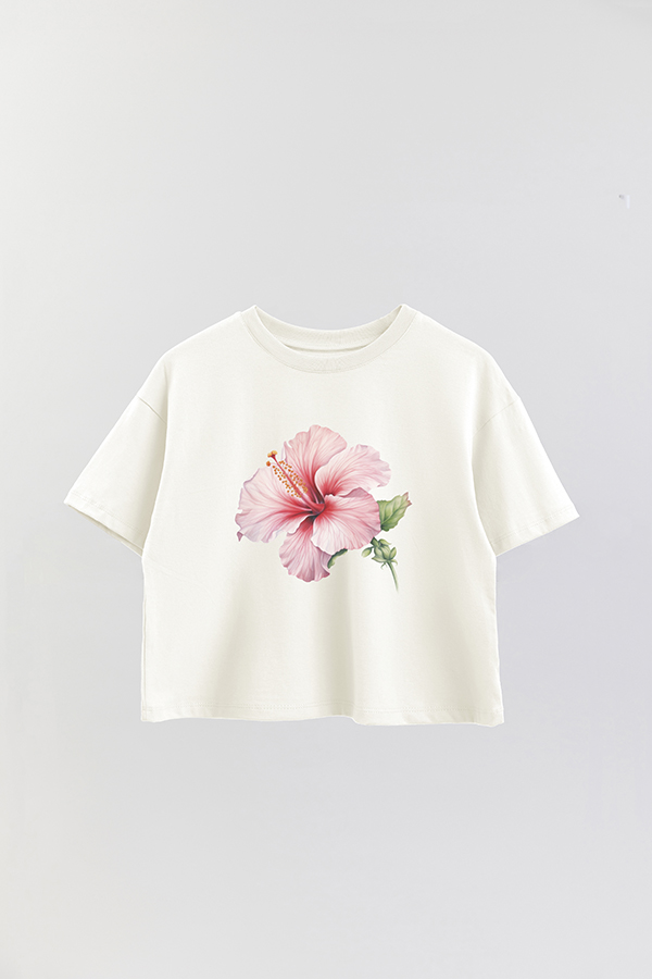 REMERA CROP ESTAMPADA HIBISCUS 2