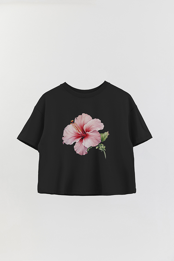 REMERA CROP ESTAMPADA HIBISCUS 2