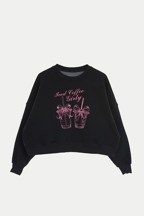 BUZO CROP ESTAMPADO COQUETTE ICED COFFEE GIRLY