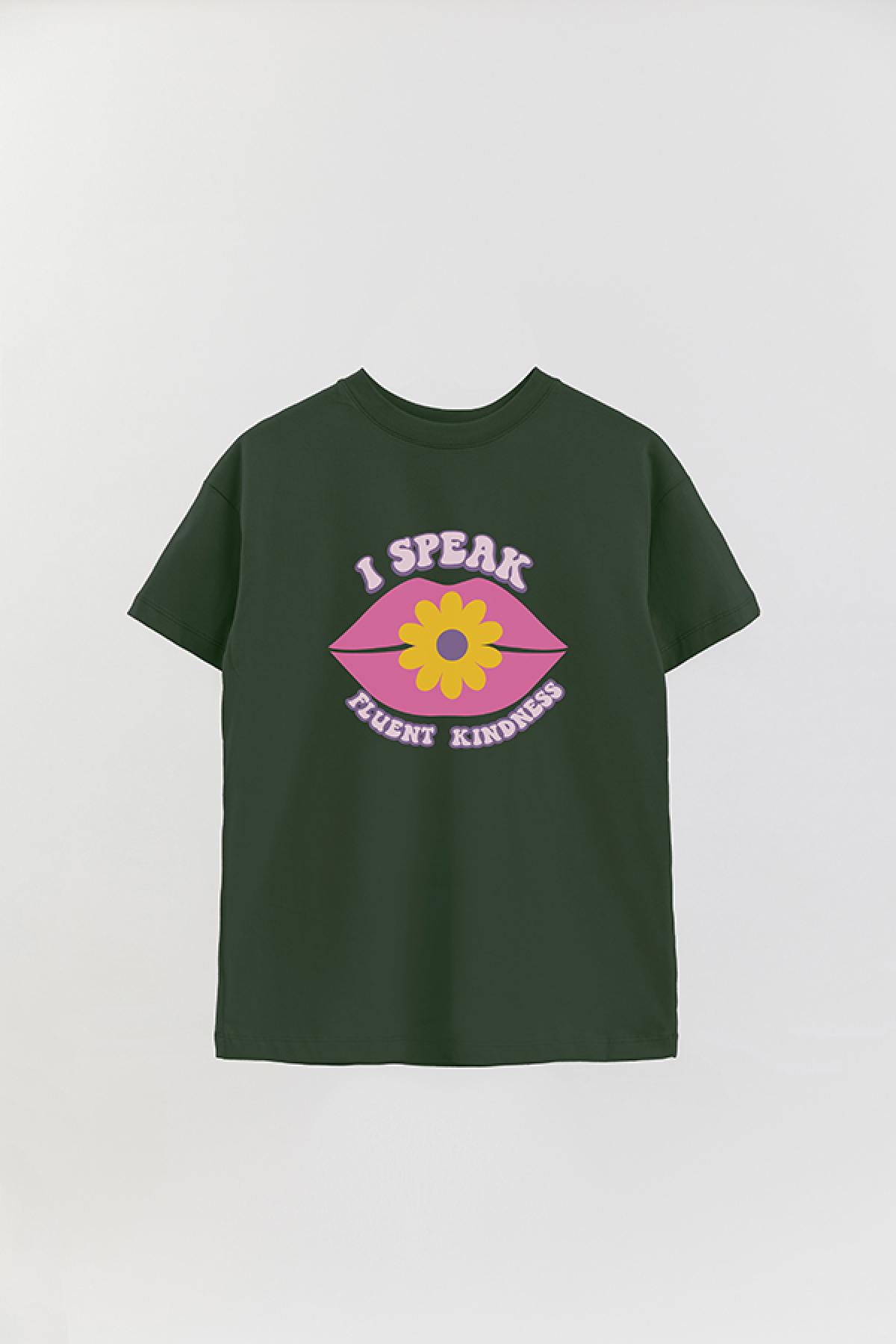 REMERA OVER ESTAMPADA LV2 I SPEAK FLUENT KINDNESS