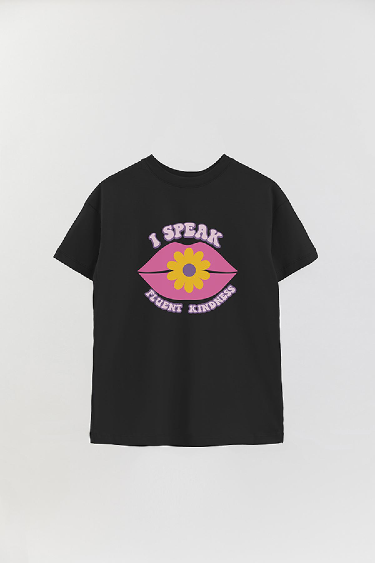 REMERA OVER ESTAMPADA LV2 I SPEAK FLUENT KINDNESS