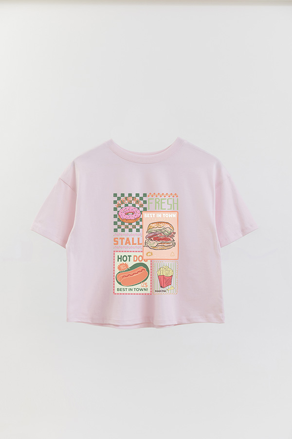 REMERA CROP ESTAMPADA FRESH