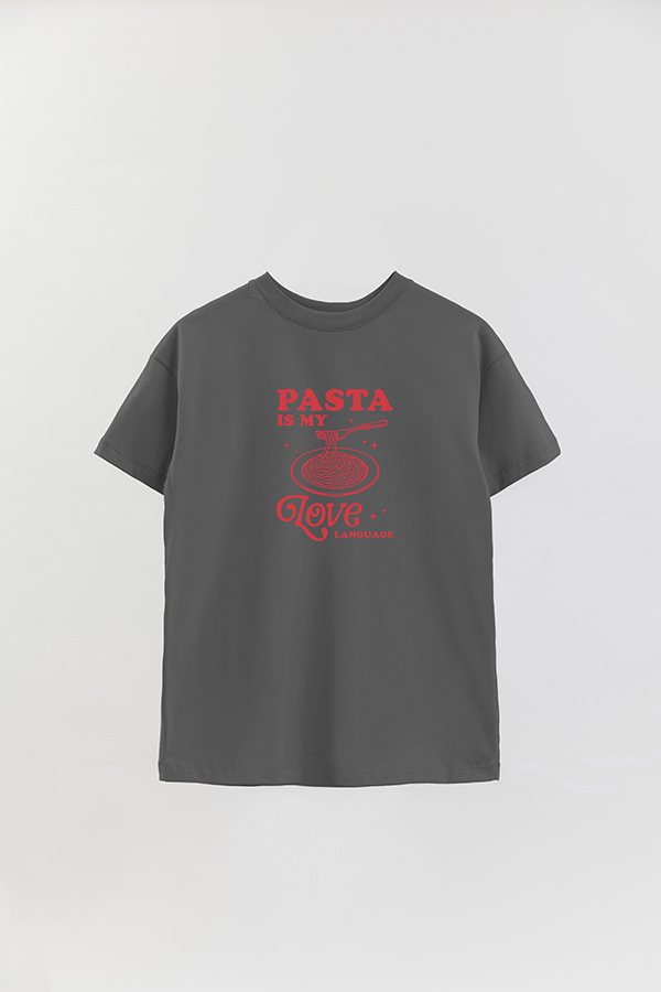 REMERA OVER ESTAMPADA VALENTINE BUNDLE PASTA IS MY LOVE