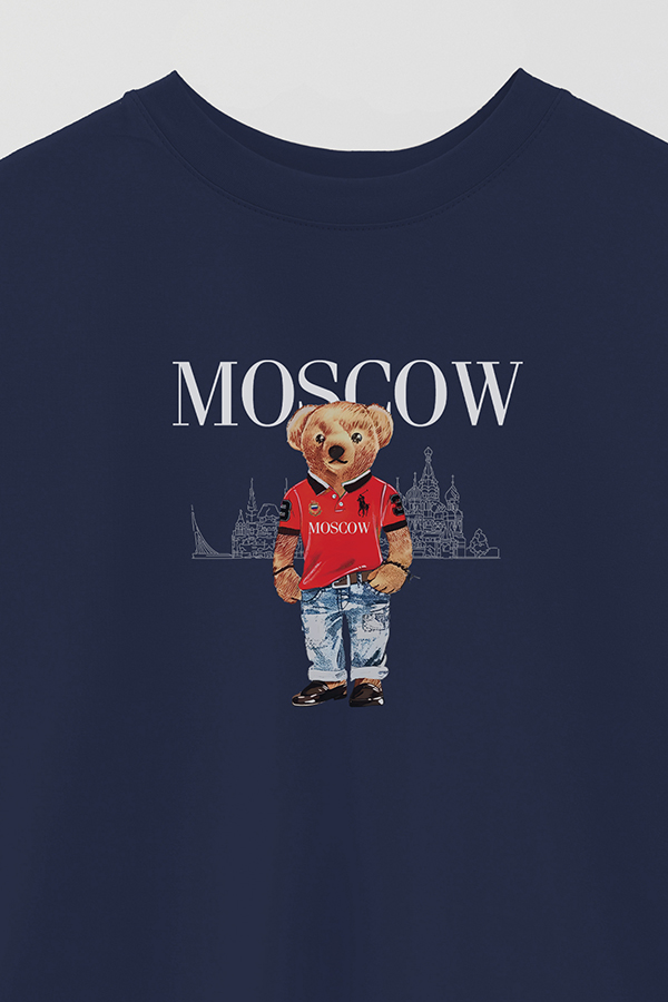 REMERA OVER ESTAMPADA UNISEX BEAR MOSCOW