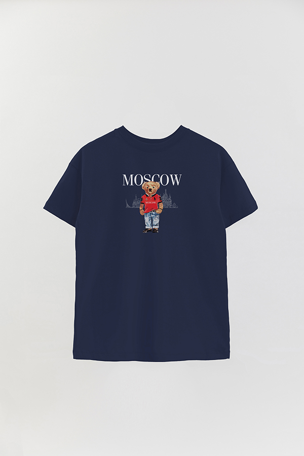 REMERA OVER ESTAMPADA UNISEX BEAR MOSCOW