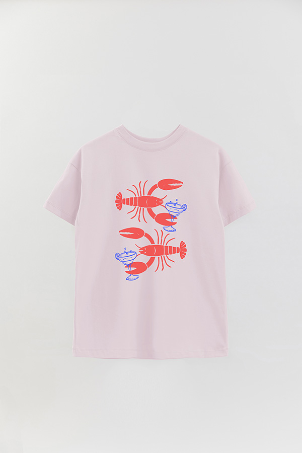 REMERA OVER ESTAMPADA LOBSTERS AND MARTINI