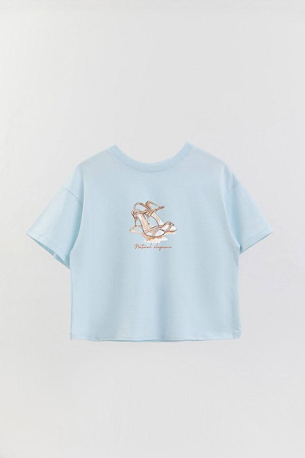 REMERA CROP ESTAMPADA COASTAL NATURAL ELEGANCE