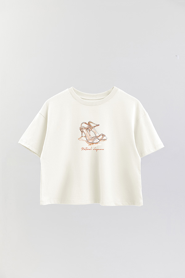 REMERA CROP ESTAMPADA COASTAL NATURAL ELEGANCE