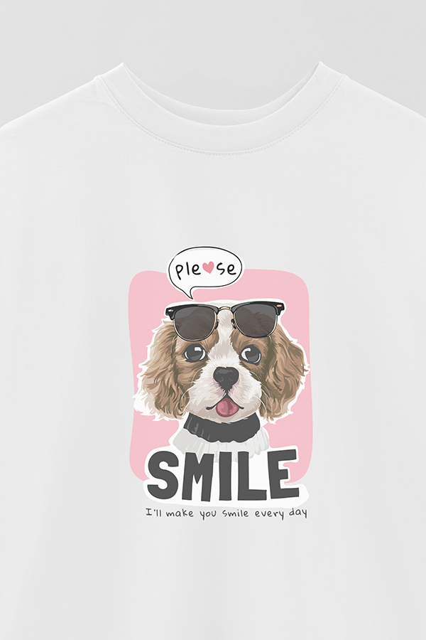 REMERA OVER ESTAMPADA DOG SMILE
