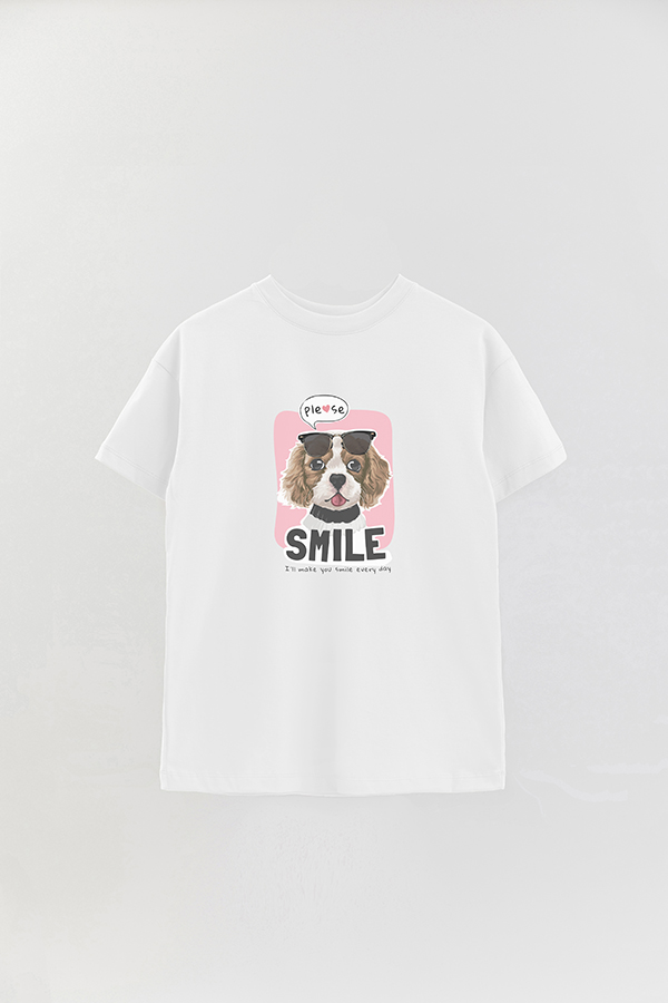 REMERA OVER ESTAMPADA DOG SMILE