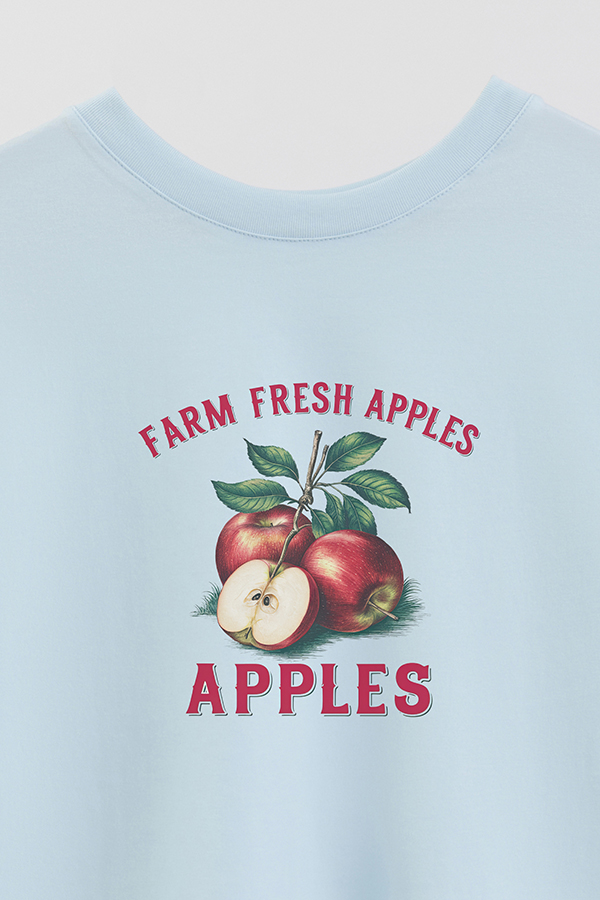 REMERA CROP ESTAMPADA HARVEST FRESH APPLES