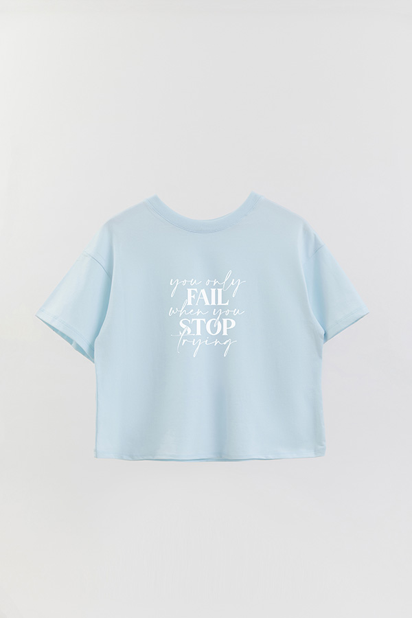 REMERA CROP ESTAMPADA ML YOU ONLY FAIL WHEN