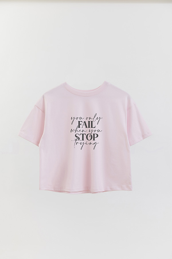 REMERA CROP ESTAMPADA ML YOU ONLY FAIL WHEN